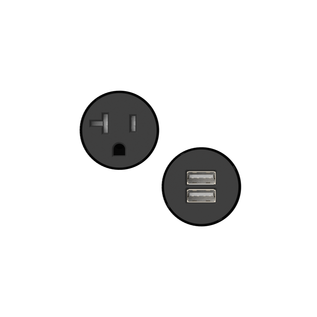 Concrete Double Outlet/USB-A — Ø35mm